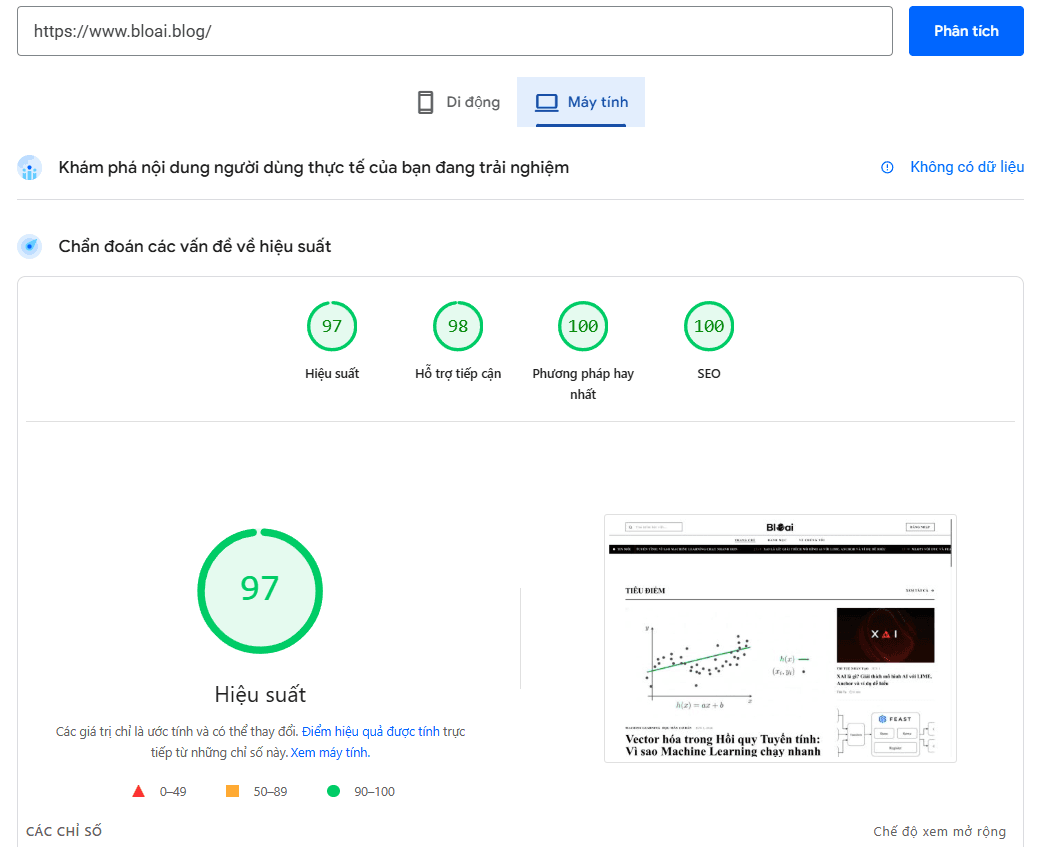 Google Rich Results Test for bloai.blog