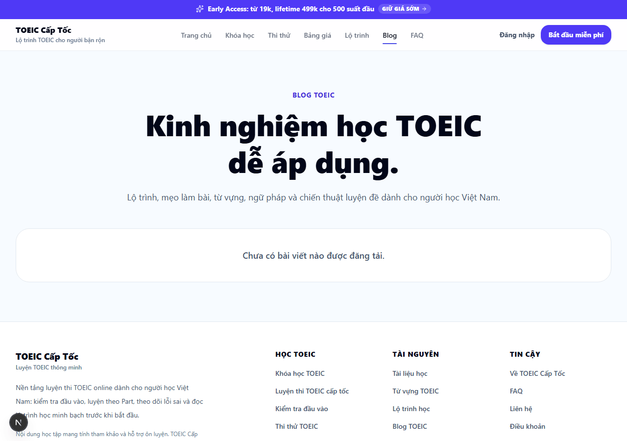 TOEIC Captoc blog page screenshot