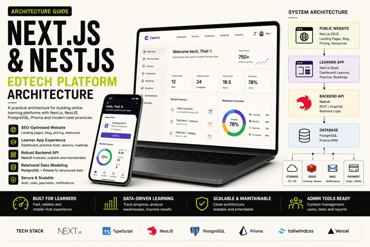 Next.js and NestJS EdTech Platform Architecture for Online Learning Products