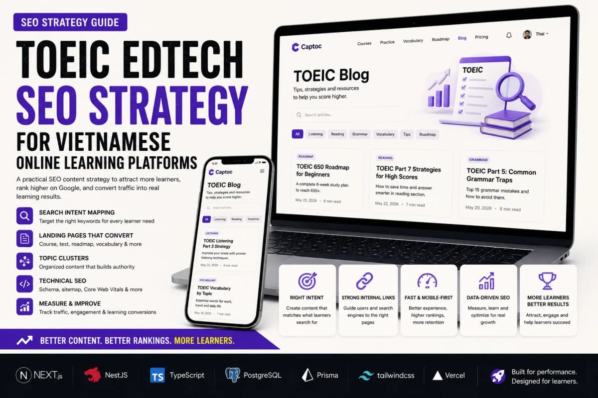 TOEIC EdTech SEO Strategy for Vietnamese Online Learning Platforms