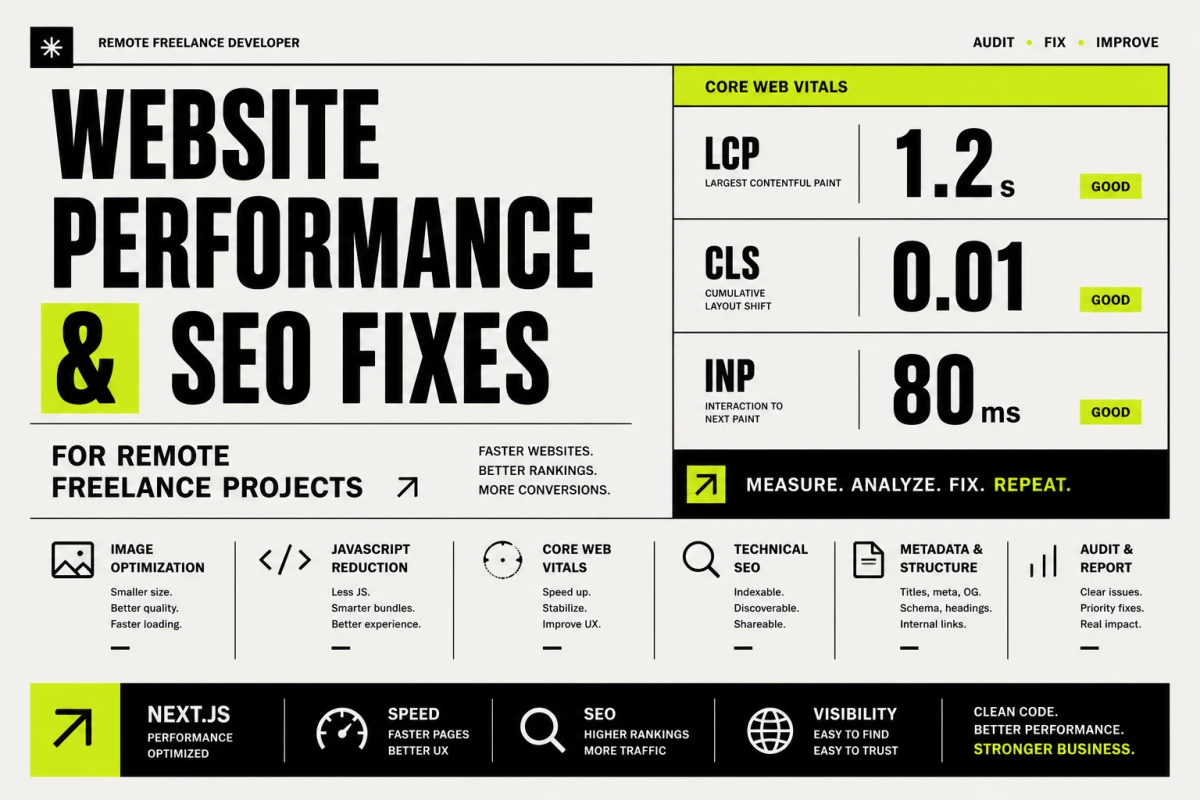 Website Performance and SEO Fixes for Remote Freelance Projects