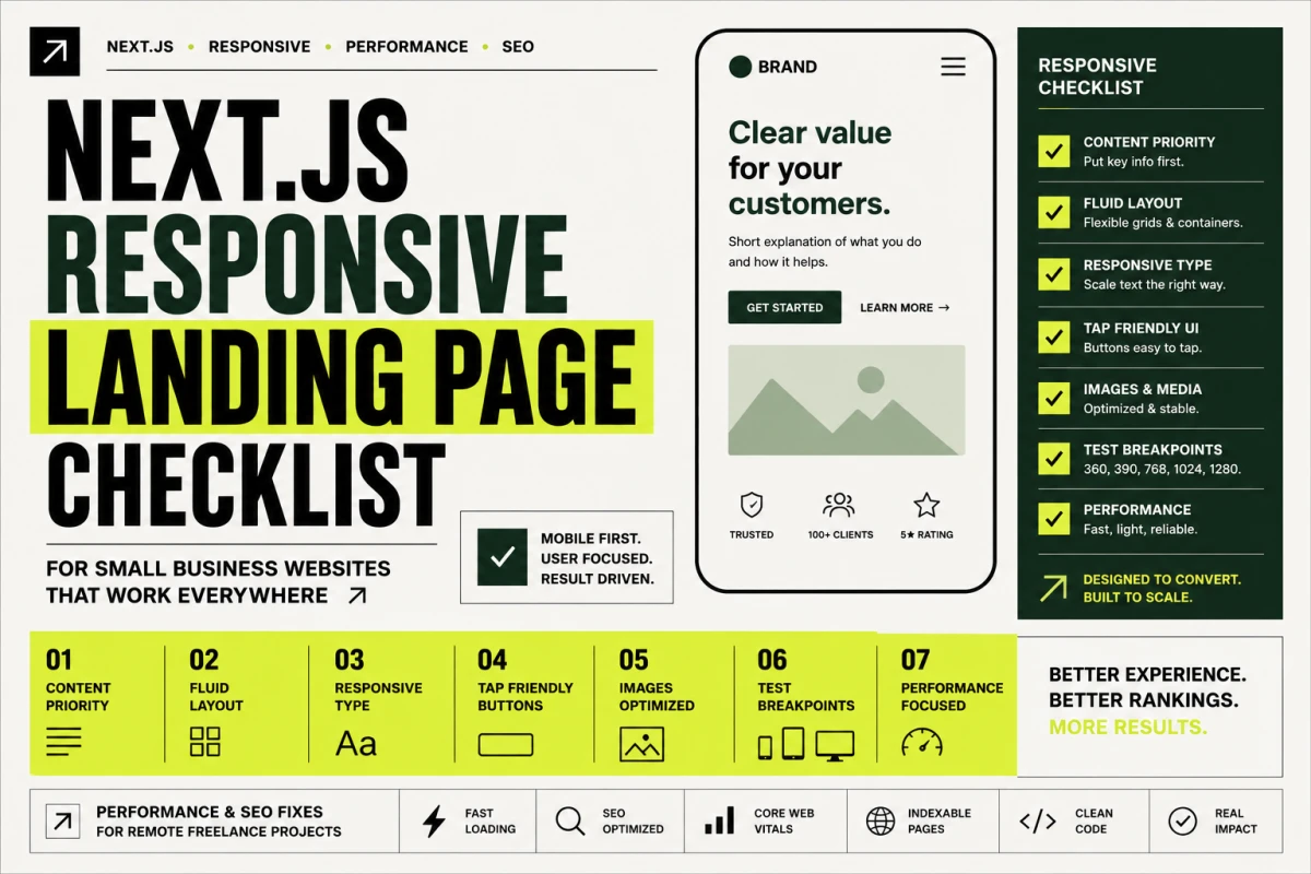 Next.js Responsive Landing Page Checklist for Small Business Websites