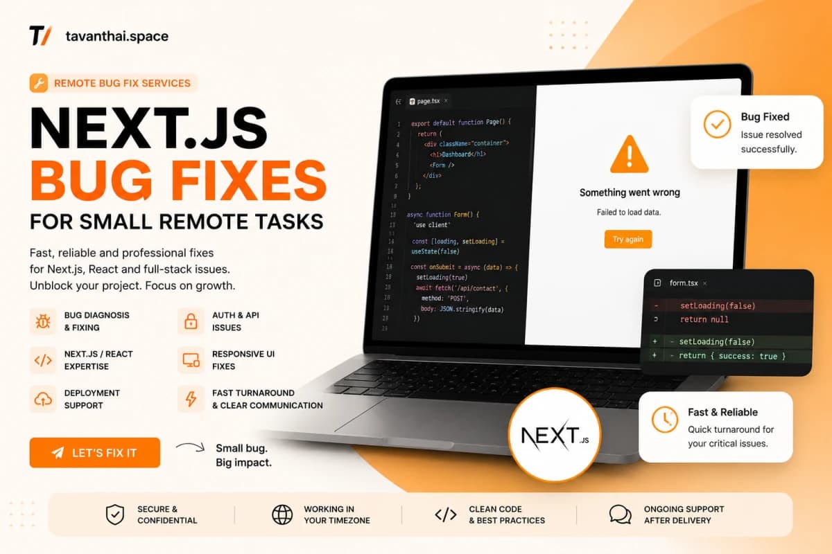Next.js Bug Fixes for Small Remote Tasks: What Clients Should Prepare